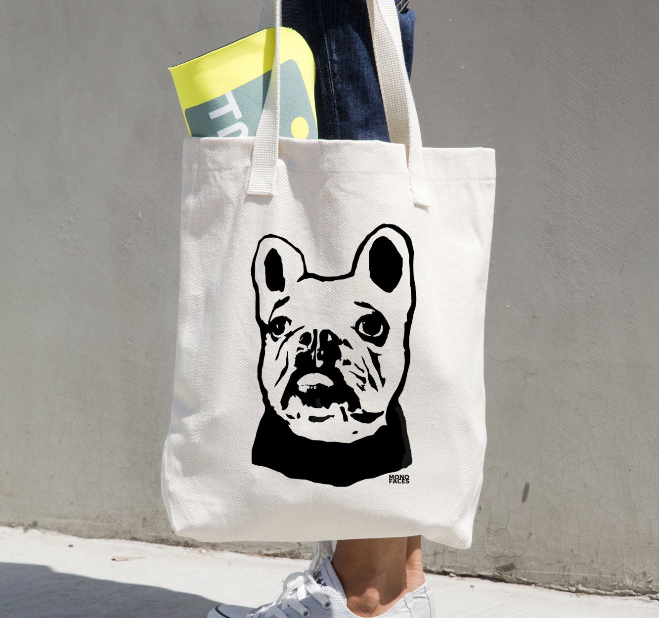 French Bulldog Tote Bag Frenchie Canvas Tote Personalised