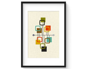 VIEW - Danish Modern Print, Mid Century Print, Giclée Print, Abstract Modern Art
