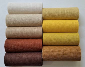 10 inch Burlap Runner - Daffodil - Ivory - Beige - Natural - Harvest Gold - Brown