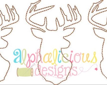 Deer Embroidery Design - Vintage Deer Head Embroidery Design - Embroidery Design - Applique Design - Birthday Embroidery Design
