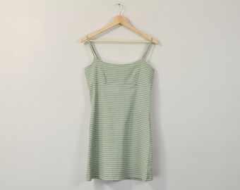 90s Plaid Dress, Plaid Mini Dress, Spring Summer Dress, Sleeveless Dress, Vintage 90s Dress, 90s Soft Grunge Dress, 90s Minimal Dress