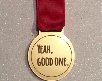 Custom Laser Cut Sarcastic Medal Laser Cut Acrylic Brooch Custom Medal