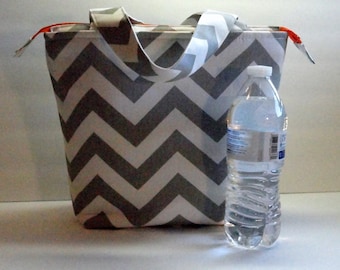 Insulated Lunch Bag, Adult Lunch Tote Bag, Womens Lunch Bag, Zipper Top, Inside Pockets, Made To Order, You Choose Colors