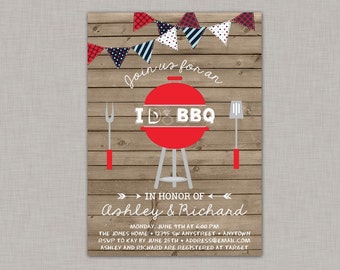 I do BBQ Invitation, Backyard BBQ Invitation, Couples Shower, BBQ, 4th of July