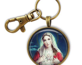 Catholic Keychain - Religious gift - Virgin Mary Gift