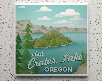 Beautiful Crater Lake Tile Coaster