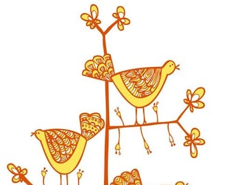 Greeting Card - Three In A Tree