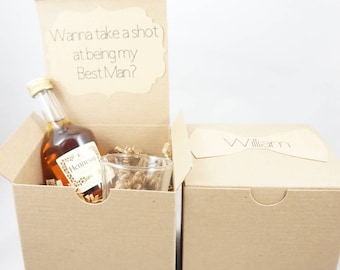 Groomsmen Proposal Box With Shot Glass