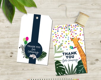 Party Animal Printable Thank You Swing Tags