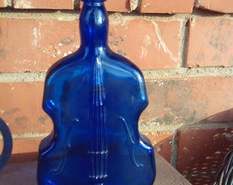 Vintage Cobalt Blue Glass Violin, Cobalt Blue Violin