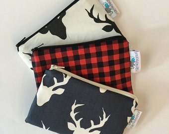 Reusable Snack Bag, Reusable Zipper Bag, Reusable Sandwich Bag, Zipper Pouch, Reusable, Buck Head Snack Bag, Lunch Bag, Reusable Bag