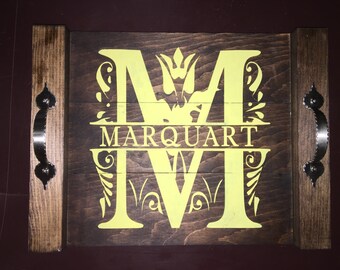 Wooden serving tray