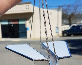 Paper airplane stained glass