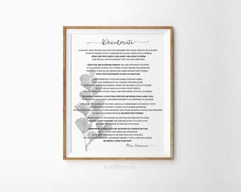 Desiderata wall art - Desiderata art print - Black and white - Max Ehrmann poem - Desiderata print - Desiderata poem - Minimalist art