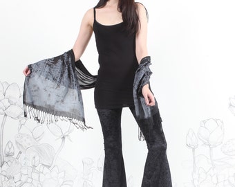 final few Black Velvet Bell Bottoms- crushed Velvet - highwaisted bell bottom by carousel ink womens pants bottom