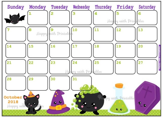 Calendar October 201