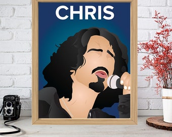 CHRIS CORNELL Print - Minimalist Poster Drawing Art