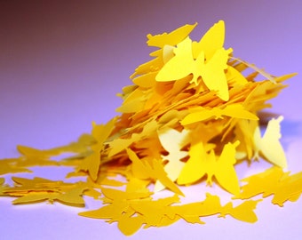 Paper BUTTERFLIES, 150pcs 1" Die cut butterflies, yellow butterflies, paper die cut, butterfly confetti, paper butterfly, small butterflies