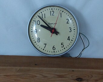Mid Century Simplex Schoolhouse Clock