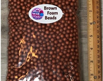 Brown Foam Beads for Slime Making Styrofoam Floam- 5 Cups in Each Bag - NEW ITEM!