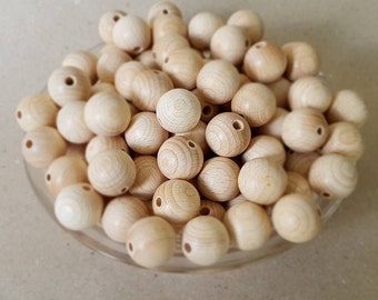 Wholesale price 18 mm 11/16'' wooden beads, 10/20/30 pcs Beech Wooden beads Teething beads Unfinished natural organic beads Beads supplies