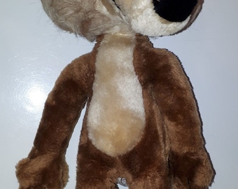 Vintage Wile E Coyote Plush Warner Bros Mighty Star 1971