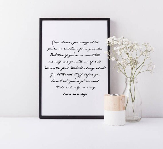 Framed Billy Joel Vienna Song Lyrics Vienna Wall Art Print