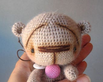 Gray Little Bear. Amigurumu. Crochet Teddy Bear.