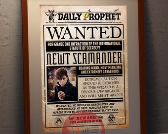 Daily Prophet - Newt Scamander - Faux Wanted Poster
