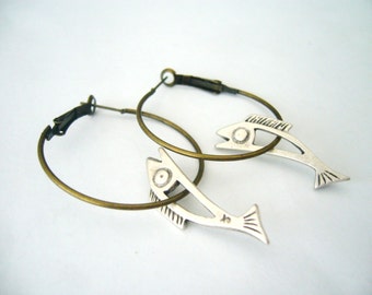 fish earrings, nautical jewelry