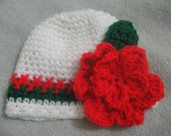 Crochet baby Christmas Hat 0-3m