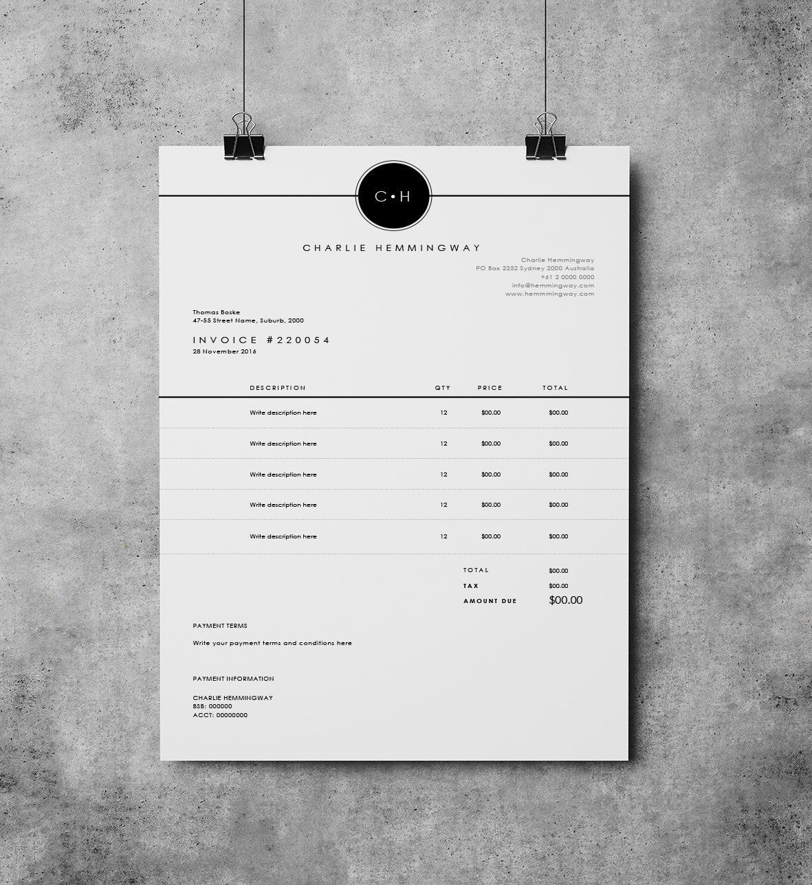 corporate invoice template