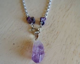 Amethyst Pendant Chain Necklace