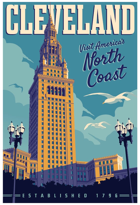 Cleveland poster Cleveland wall art Cleveland art print