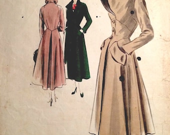 1950s Vintage VOGUE Sewing Pattern B38 COAT (1387) Vogue 490