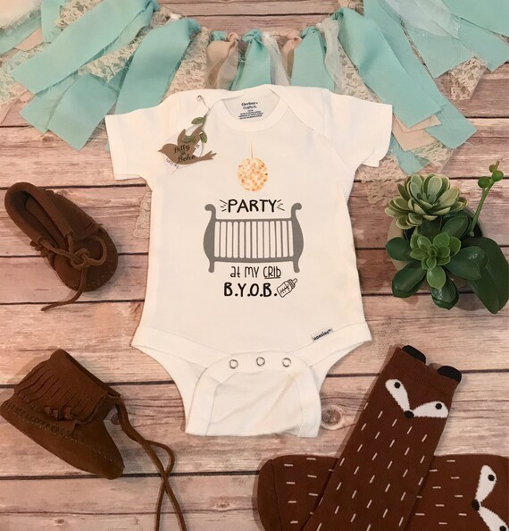 Party At My Crib Onesie® Funny Baby Onesies Baby Shower
