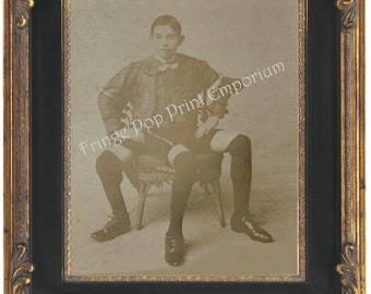 Victorian Sideshow Circus Freak Art Print 8 x 10 - Francesco Lentini - Three Legged Boy