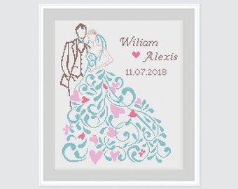 Cross stitch pattern Scheme for cross stitch wedding gift