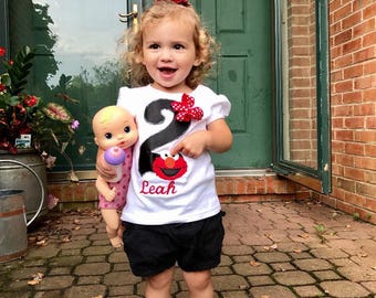 Elmo Birthday Shirt, Second Birthday Party Shirt, First Birthday Shirt, Elmo Birthday Party