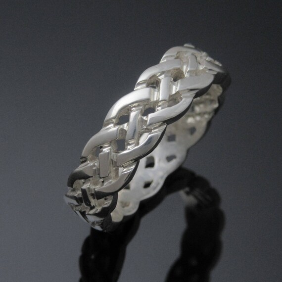 Celtic Knot Band - Sterling Silver Celtic Knot Ring - Celtic Wedding Band - Unisex Ring - Irish Jewelry - Silver Jewelry