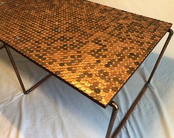 Penny covered Copper Coffee table