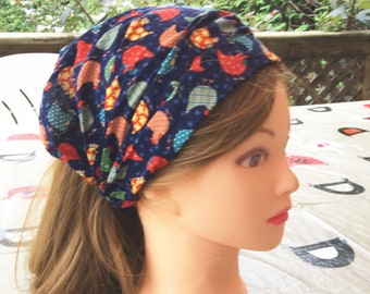 Navy red hens child bandana, baby girl headscarf, toddler headband, girl wide headband, toddler hair wrap, baby bandana, pool sports danse