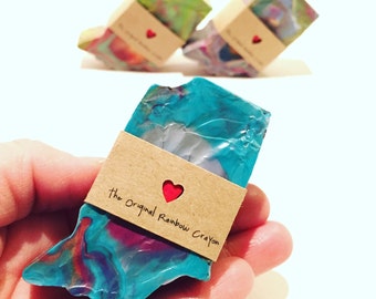 Kids CRAYON State Love - Indiana Love Recycled Rainbow Crayon (1 Indiana Shaped Recycled Crayon)- Hoosier Pride Crayon - Crayon Gift Kids