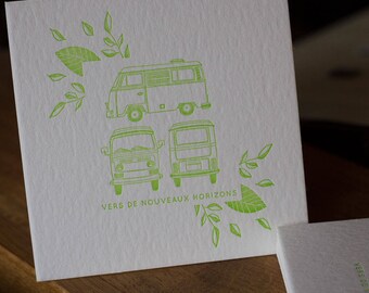 Card letterpress to new horizons