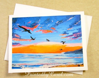Pelican Note Cards, Blank Pelican Note Card Set, Pelican Greeting Cards, Note Cards with Pelican, Pelican Blank Cards, Set of Cards