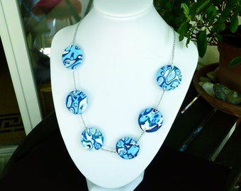 Necklace blue necklace/Aqua/blue necklace blue aqua/blue sky/long necklace long blue necklace/aqua blue sky/jewel aqua aqua/jewelry