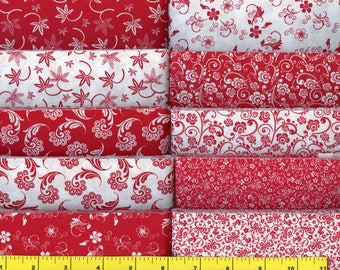 Red & White Jelly Roll 40 - 2 1/2 inch strips - new combination