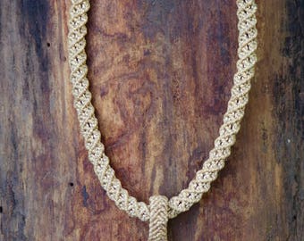 Necklace - Beige with Landscape Jasper pendant