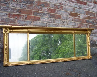 19th Century Classical Gilded Over Mantle Mirror