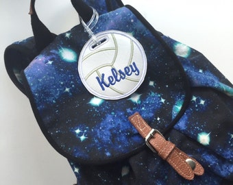 Personalized volleyball bag tag, volleyball team gift, volleyball name tag, sports bag tag